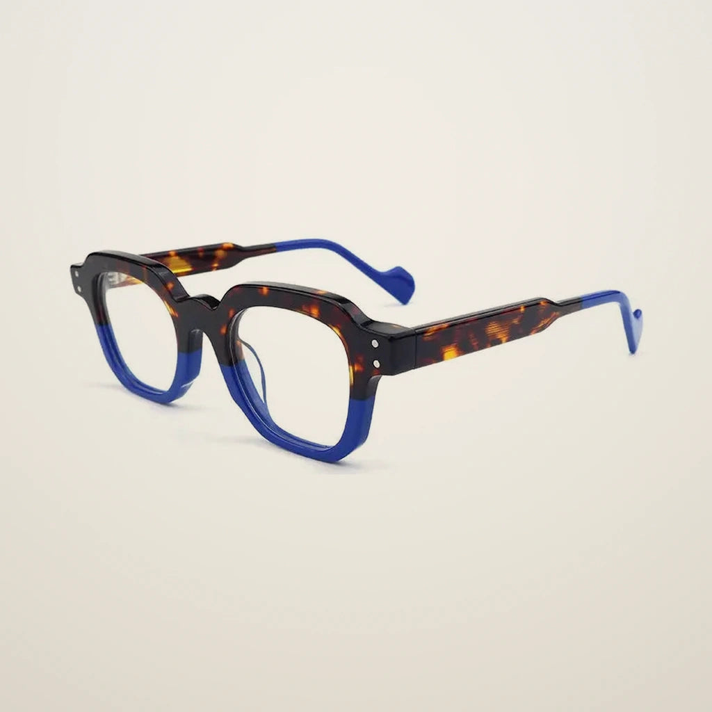 Gatenac Unisex Full Rim Flat Top Square Acetate Reading Glasses G2394 - C1