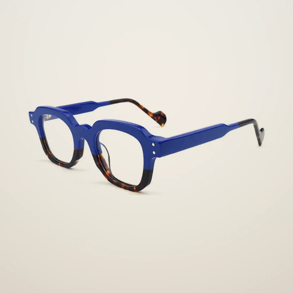 Gatenac Unisex Full Rim Flat Top Square Acetate Reading Glasses G2394 - C2