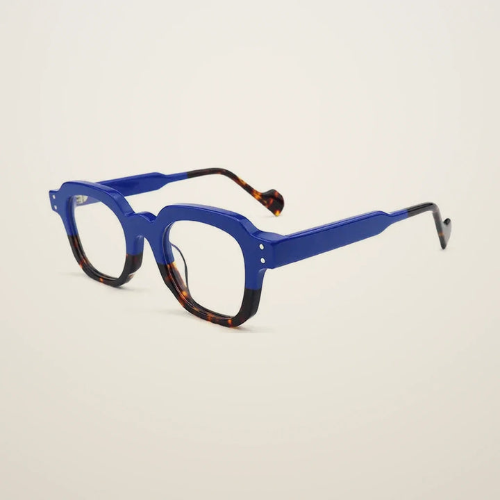 Gatenac Unisex Full Rim Flat Top Square Acetate Reading Glasses G2394 - C2