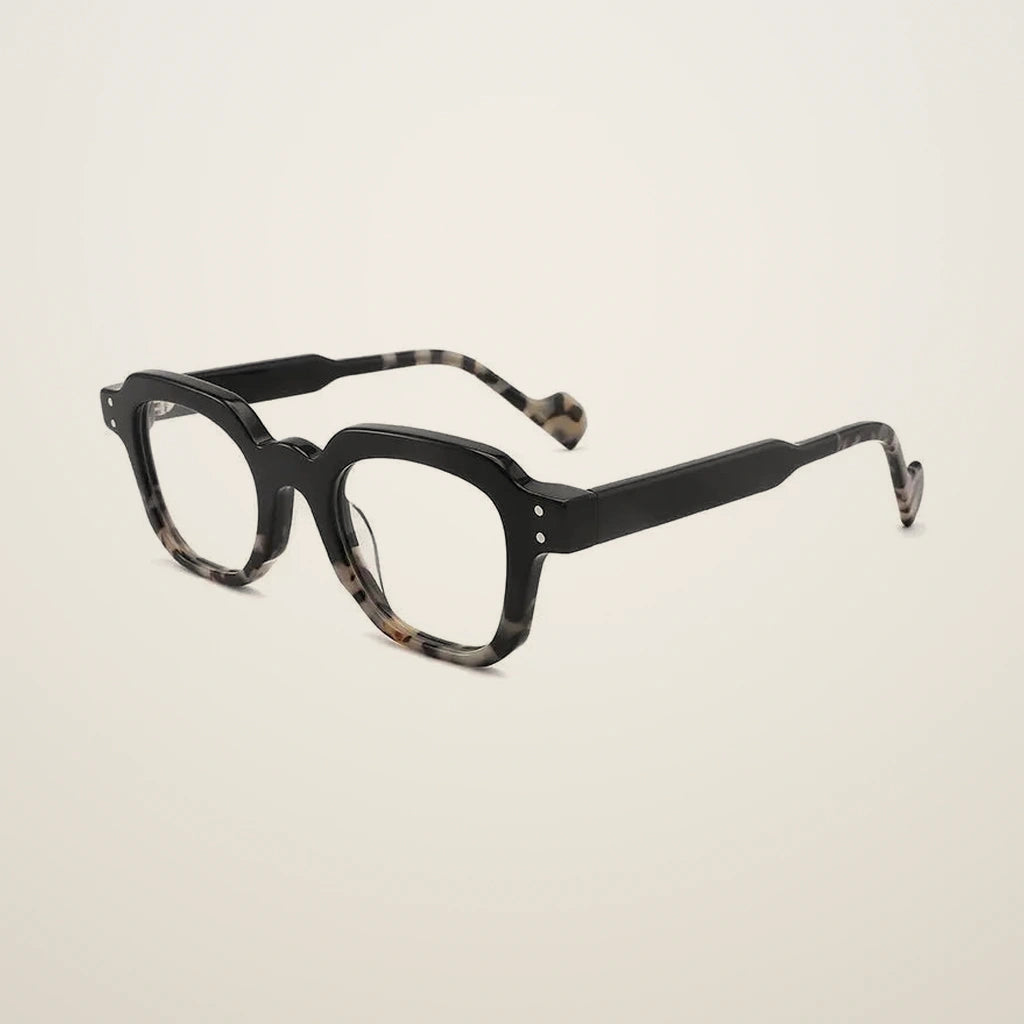 Gatenac Unisex Full Rim Flat Top Square Acetate Reading Glasses G2394 - C3