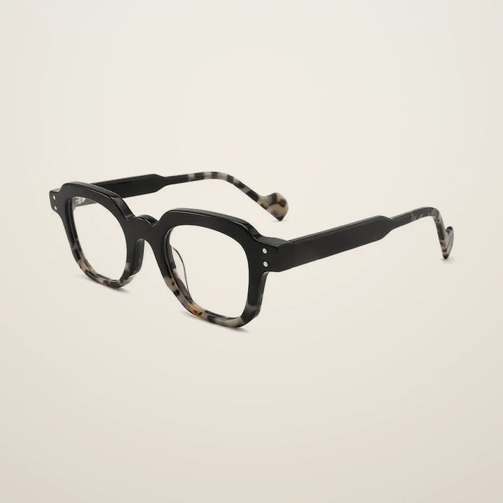 Gatenac Unisex Full Rim Flat Top Square Acetate Reading Glasses G2394 - C3