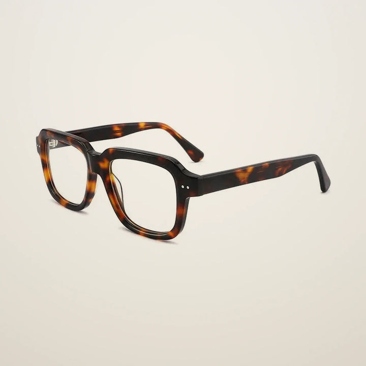 Gatenac Unisex Full Rim Polygon Square Acetate Reading Glasses G2404 - C2