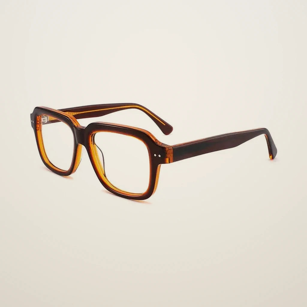 Gatenac Unisex Full Rim Polygon Square Acetate Reading Glasses G2404 - C3