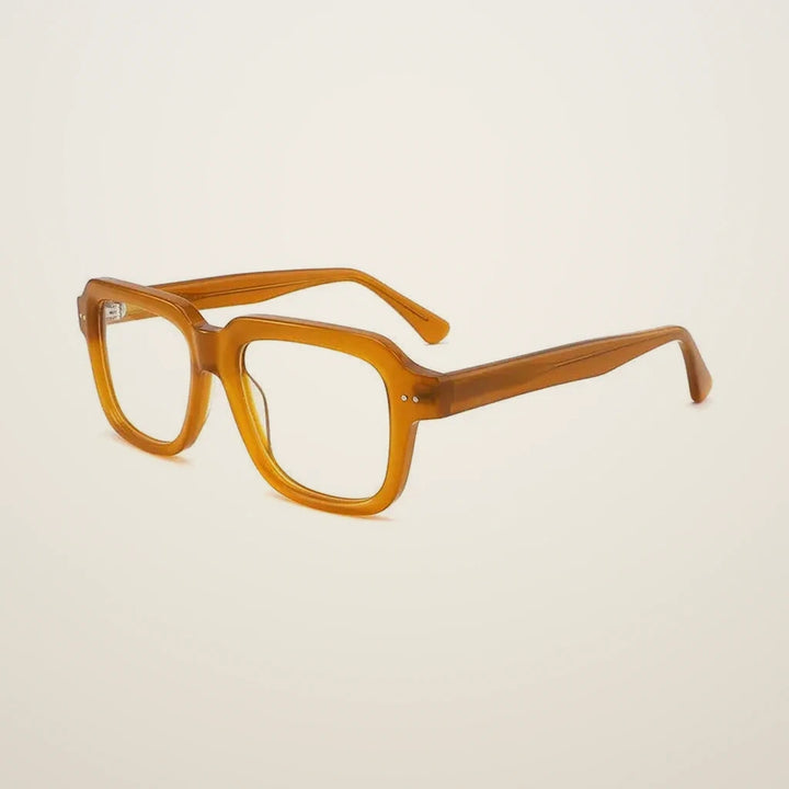 Gatenac Unisex Full Rim Polygon Square Acetate Reading Glasses G2404 - C4