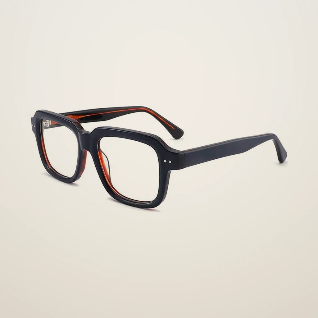 Gatenac Unisex Full Rim Polygon Square Acetate Reading Glasses G2404 - C5