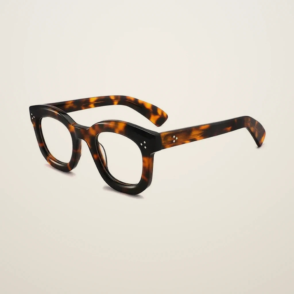 Gatenac Unisex Full Rim Square Thick Acetate Reading Glasses G2415 - C2