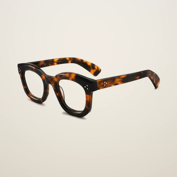Gatenac Unisex Full Rim Square Thick Acetate Reading Glasses G2415 - C2