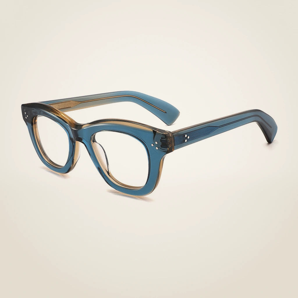Gatenac Unisex Full Rim Square Thick Acetate Reading Glasses G2416 - C1