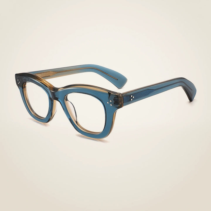 Gatenac Unisex Full Rim Square Thick Acetate Reading Glasses G2416 - C1