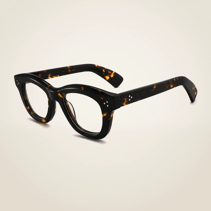 Gatenac Unisex Full Rim Square Thick Acetate Reading Glasses G2416 - C3