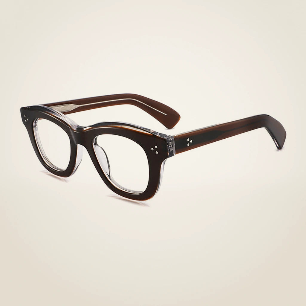 Gatenac Unisex Full Rim Square Thick Acetate Reading Glasses G2416 - C4