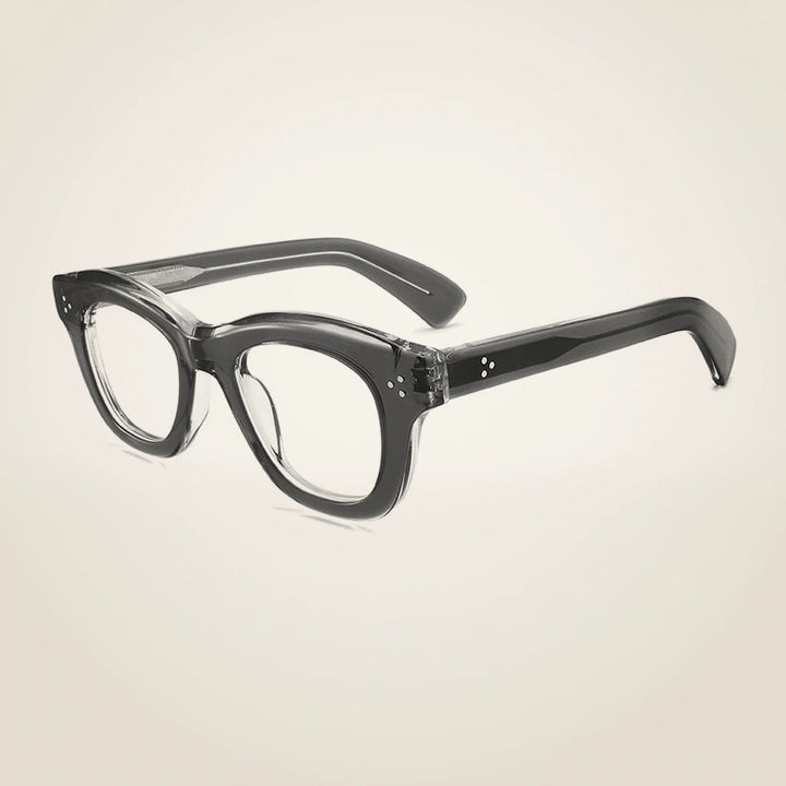 Gatenac Unisex Full Rim Square Thick Acetate Reading Glasses G2416 - C5