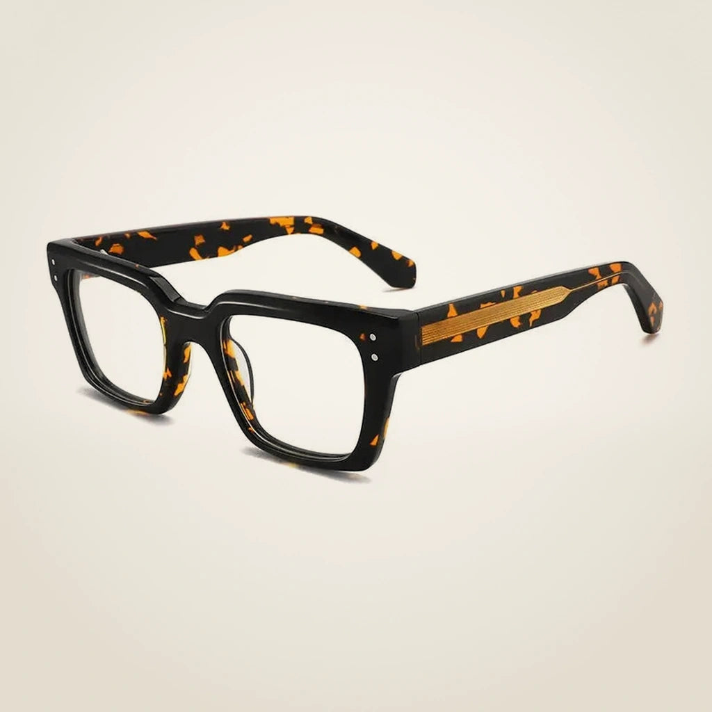 Gatenac Unisex Full Rim Square Brow Line Acetate Reading Glasses G2417 - C2