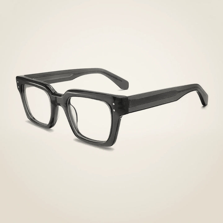 Gatenac Unisex Full Rim Square Brow Line Acetate Reading Glasses G2417 - C3