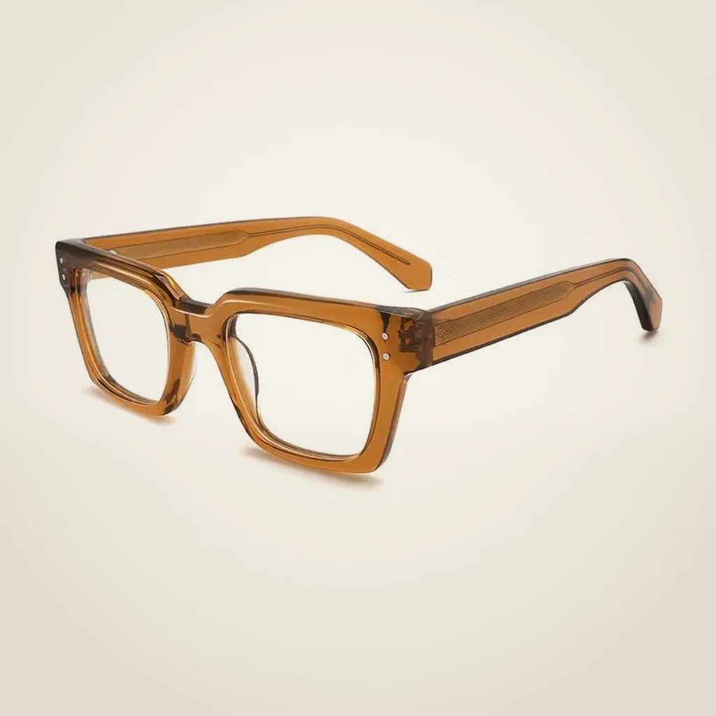 Gatenac Unisex Full Rim Square Brow Line Acetate Reading Glasses G2417 - C4