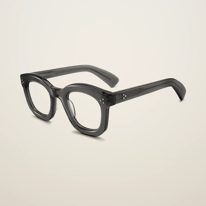 Gatenac Unisex Full Rim Flat Top Oval Acetate Reading Glasses G62207 - C3