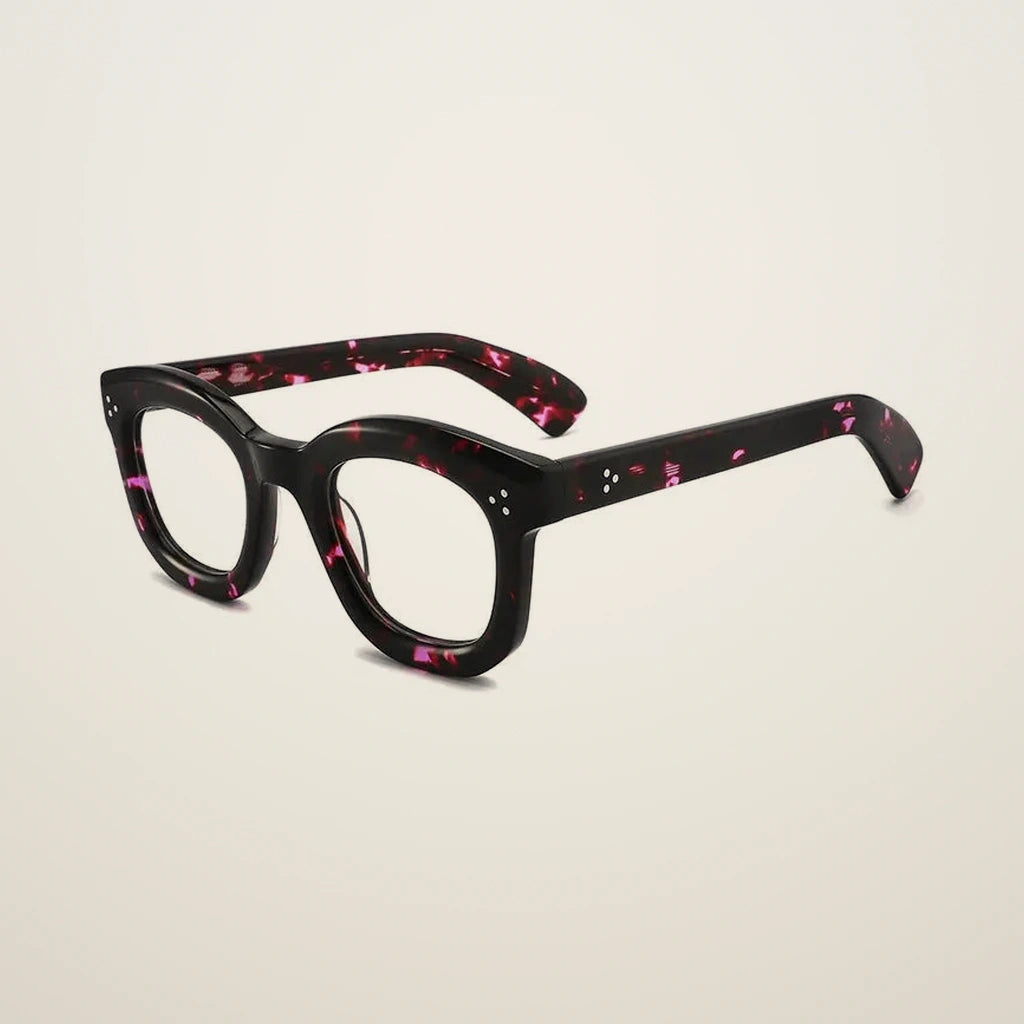 Gatenac Unisex Full Rim Flat Top Oval Acetate Reading Glasses G62207 - C5