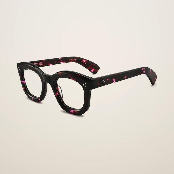 Gatenac Unisex Full Rim Flat Top Oval Acetate Reading Glasses G62207 - C5