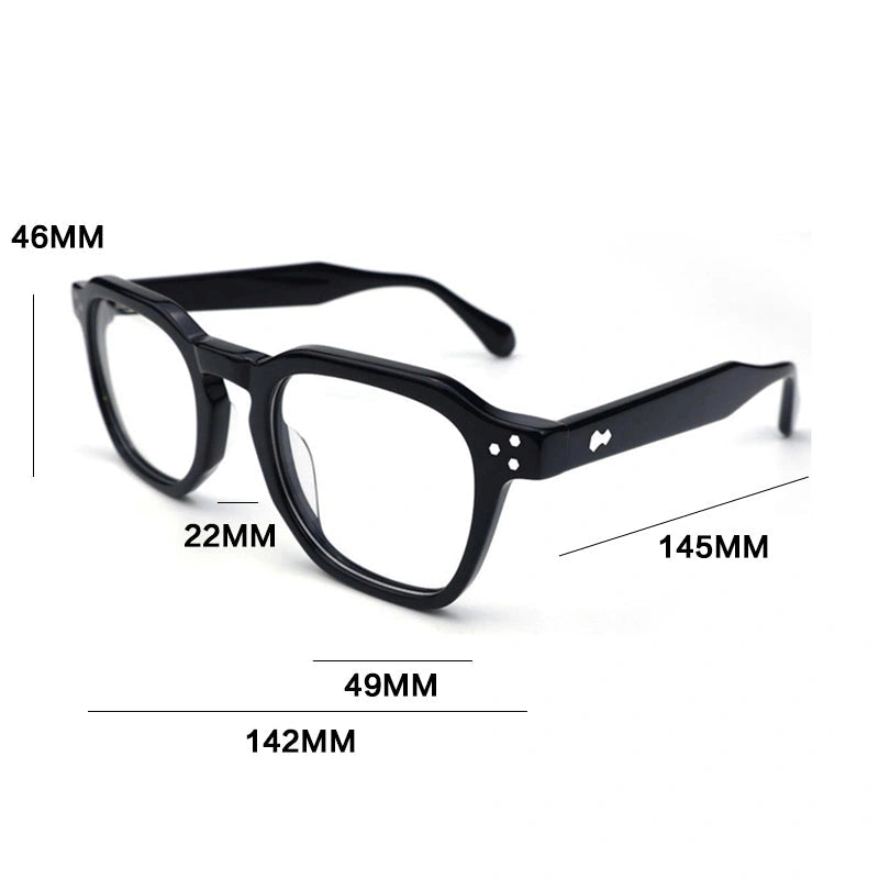 Gatenac Unisex Full Rim Flat Top Square Acetate Reading Glasses G62209 - Size Chart