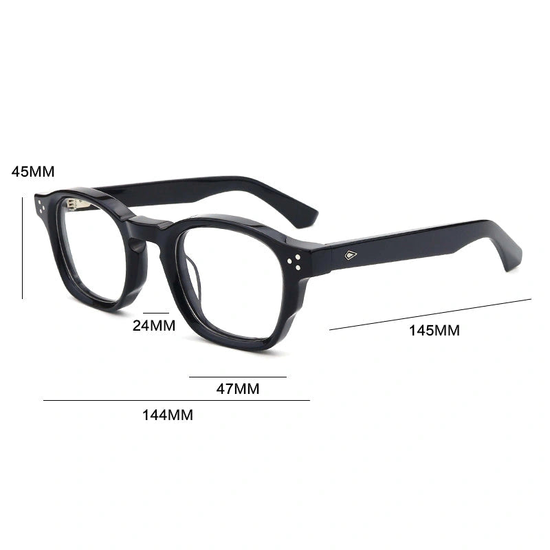 Gatenac Unisex Full Rim Oval Square Acetate Reading Glasses G66302 - Size Chart