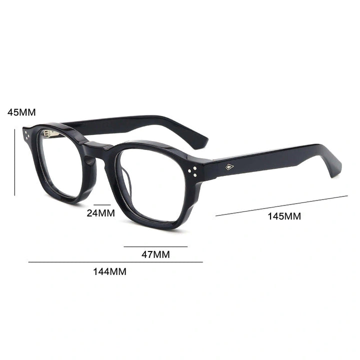 Gatenac Unisex Full Rim Oval Square Acetate Reading Glasses G66302 - Size Chart