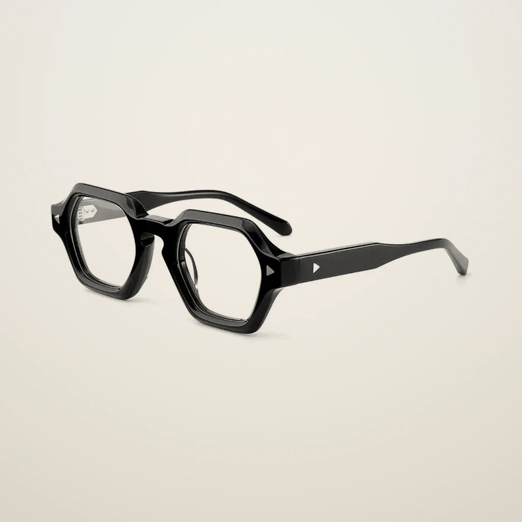Gatenac Unisex Full Rim Polygon Square Acetate Reading Glasses G66307 - C1