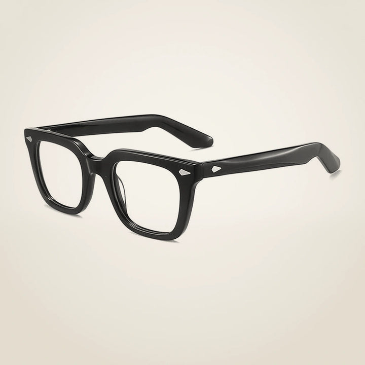 Gatenac Unisex Full Rim Square Brow Line Acetate Reading Glasses G91066 - C1