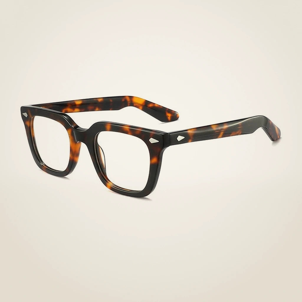 Gatenac Unisex Full Rim Square Brow Line Acetate Reading Glasses G91066 - C3