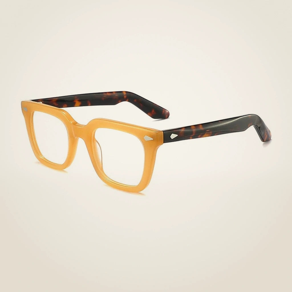 Gatenac Unisex Full Rim Square Brow Line Acetate Reading Glasses G91066 - C4