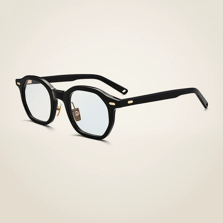 Gatenac Unisex Full Rim Square Acetate Frame Eyeglasses Gxj33 - Black Anti blue