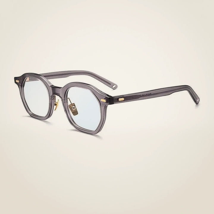 Gatenac Unisex Full Rim Square Acetate Frame Eyeglasses Gxj33 - Gray Anti blue