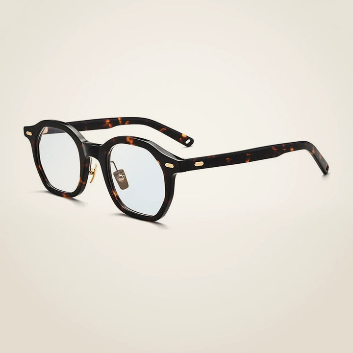 Gatenac Unisex Full Rim Square Acetate Frame Eyeglasses Gxj33 - Tortoise Anti blue