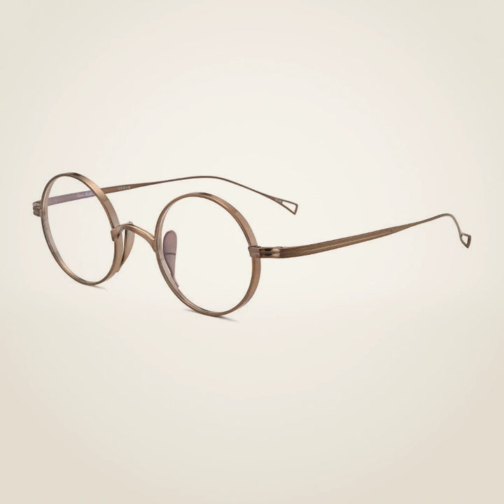 Gatenac Unisex Full Rim Round Titanium Frame Eyeglasses Gxyj02 - 3