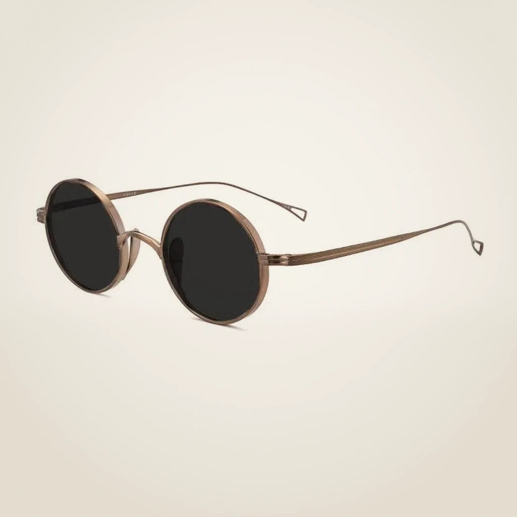 Gatenac Unisex Full Rim Round Titanium Frame Eyeglasses Gxyj02 - Bronze Sunglasses