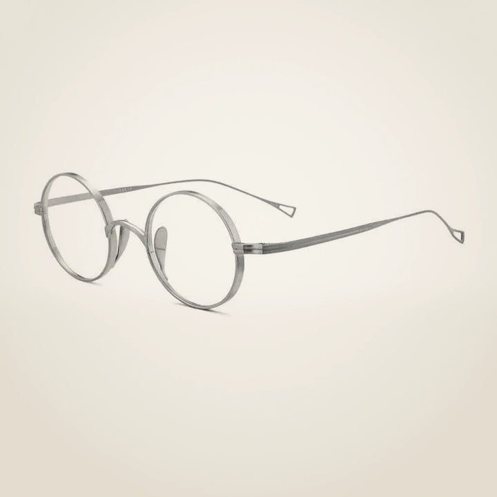 Gatenac Unisex Full Rim Round Titanium Frame Eyeglasses Gxyj02 - 1