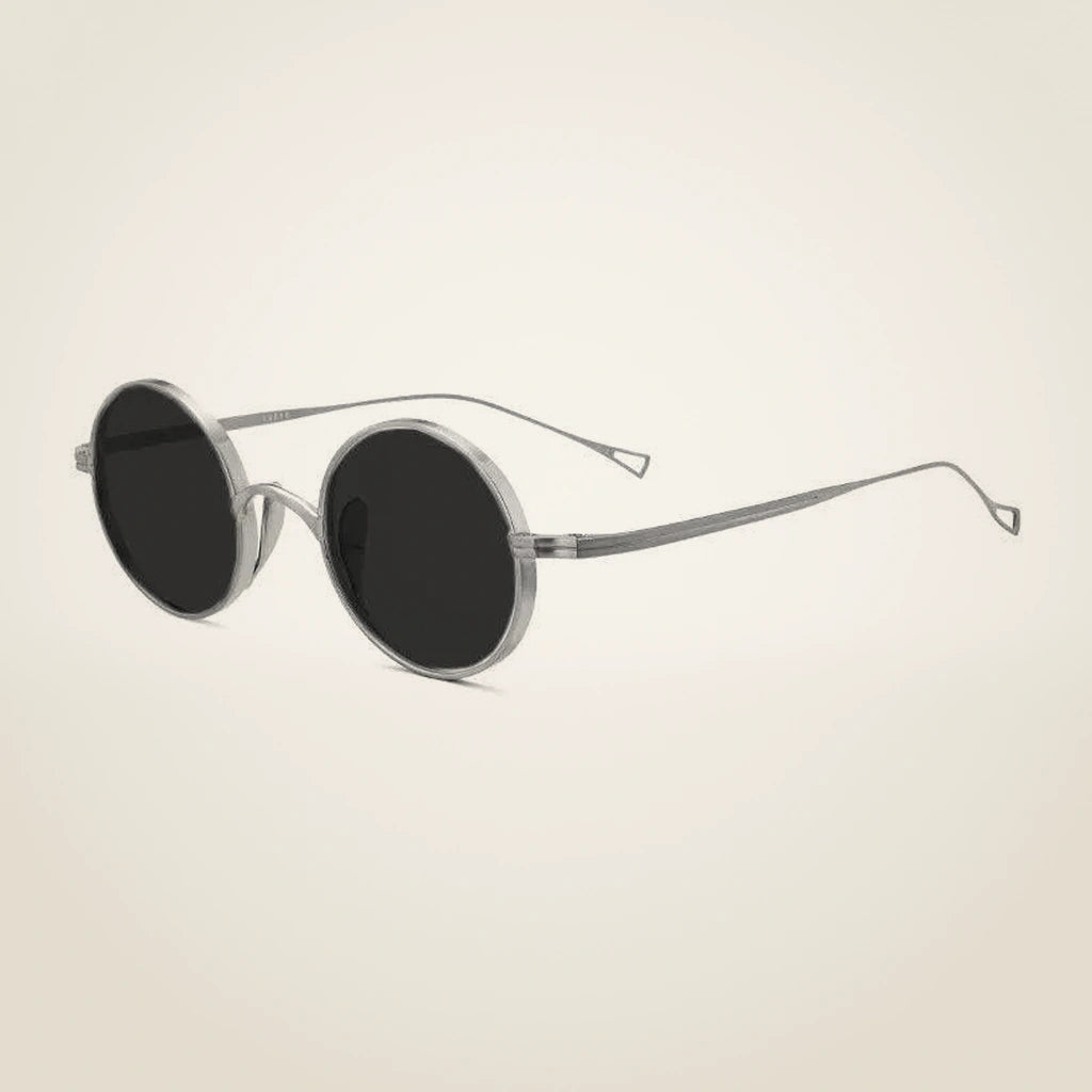 Gatenac Unisex Full Rim Round Titanium Frame Eyeglasses Gxyj02 - Silver Sunglasses