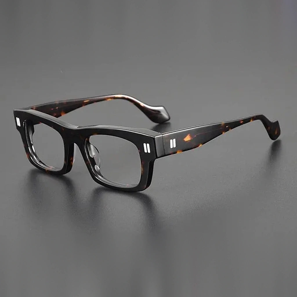 Gatenac Unisex Full Rim Square Acetate Eyeglasses Gxyj1087 - Tortoiseshell