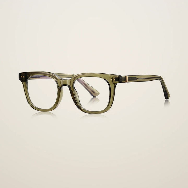 Gatenac Unisex Full Rim Square Tr 90 Titanium Reading Glasses Gxyj2229 - C5
