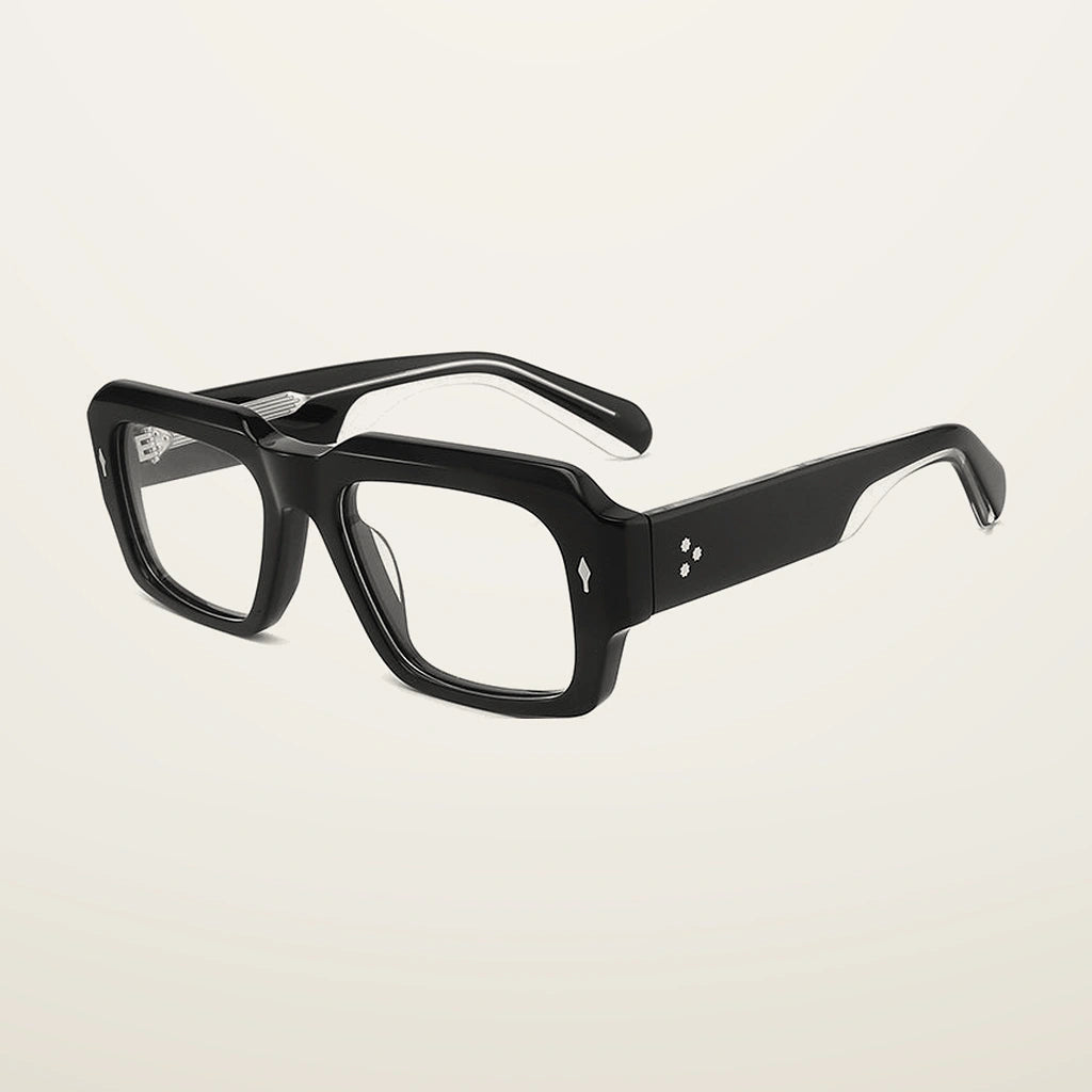 Gatenac Unisex Full Rim Big Square Acetate Reading Glasses G91019 - C1