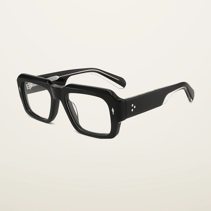 Gatenac Unisex Full Rim Big Square Acetate Reading Glasses G91019 - C1