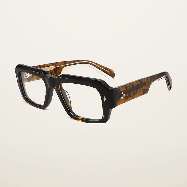 Gatenac Unisex Full Rim Big Square Acetate Reading Glasses G91019 - C3