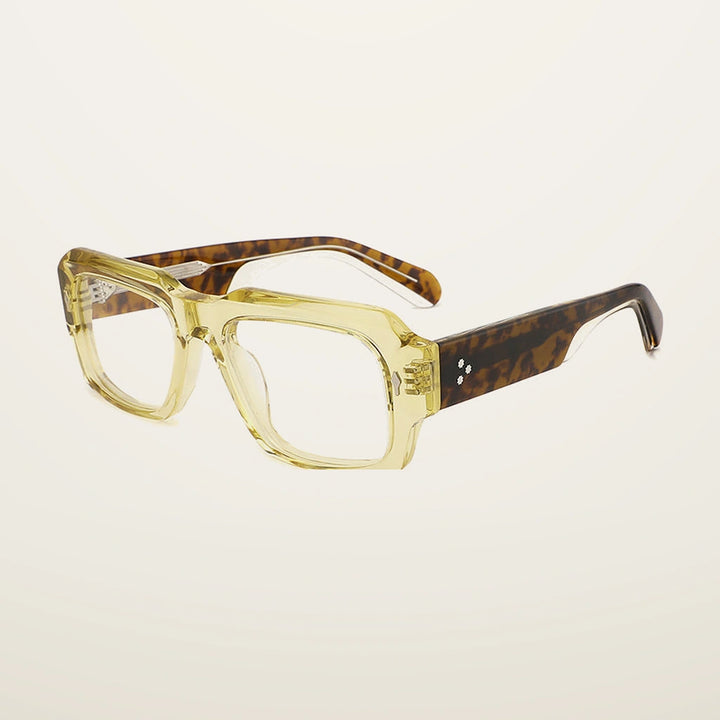 Gatenac Unisex Full Rim Big Square Acetate Reading Glasses G91019 - C4