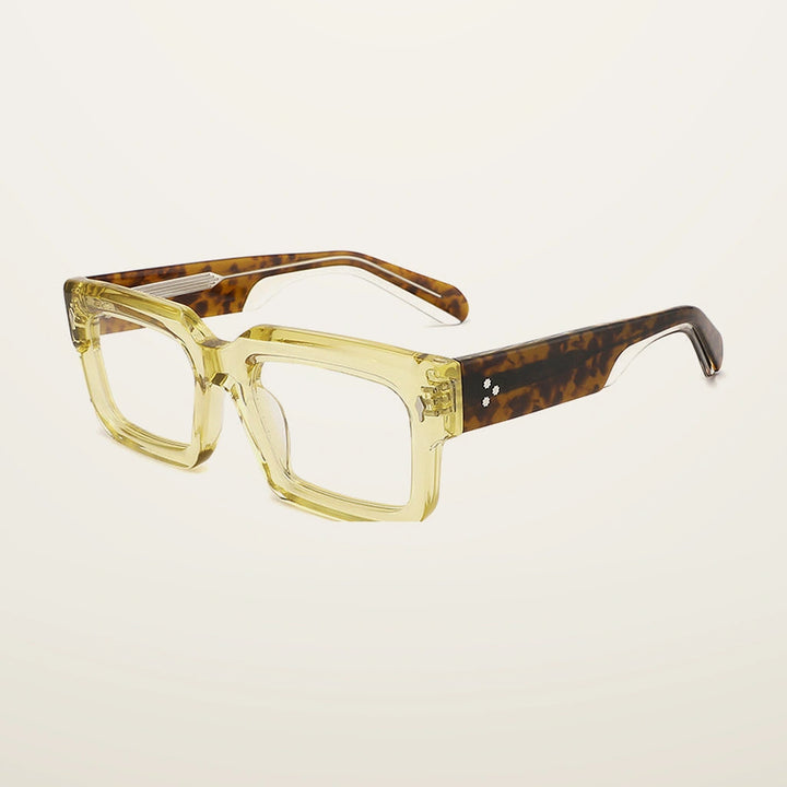Gatenac Unisex Full Rim Big Square Acetate Reading Glasses Gxyj91018 - C2