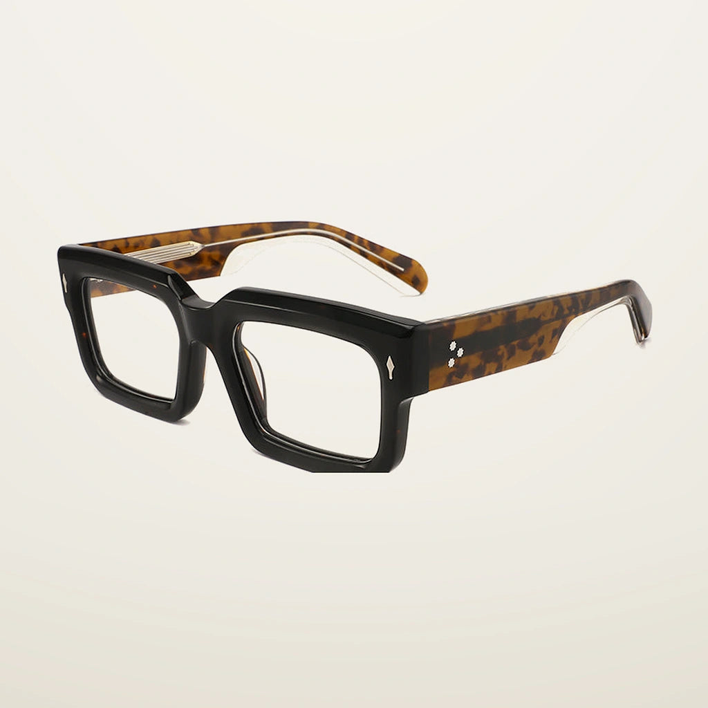 Gatenac Unisex Full Rim Big Square Acetate Reading Glasses Gxyj91018 - C3