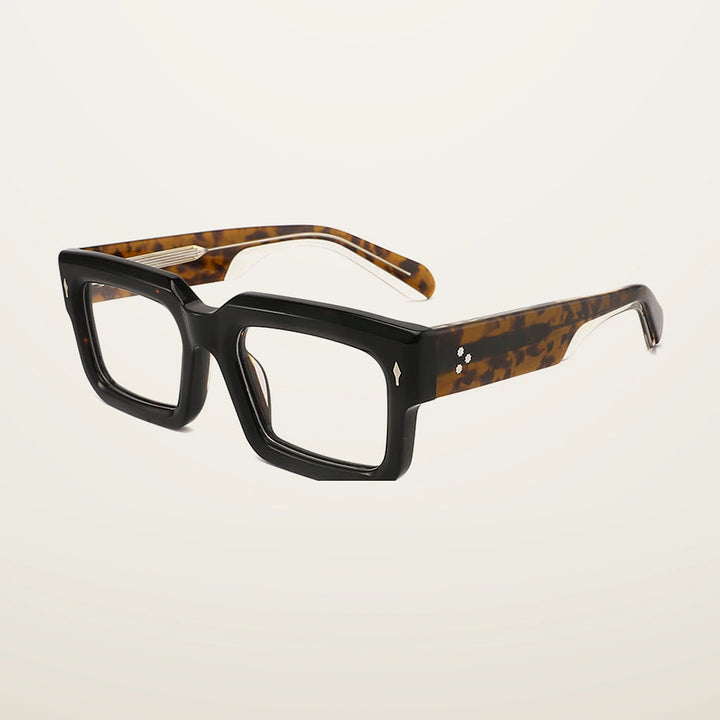 Gatenac Unisex Full Rim Big Square Acetate Reading Glasses Gxyj91018 - C3