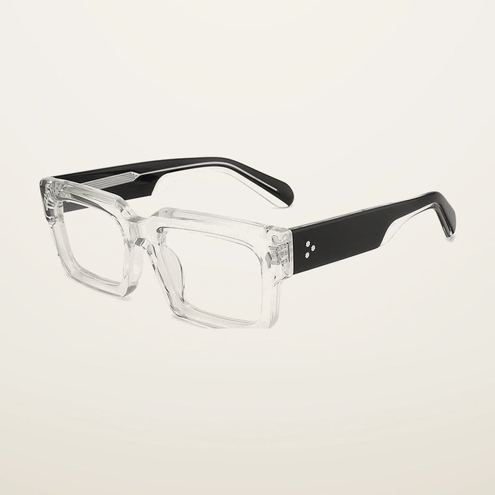 Gatenac Unisex Full Rim Big Square Acetate Reading Glasses Gxyj91018 - C4