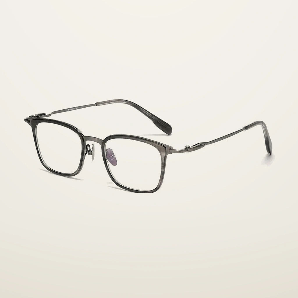 Gatenac Unisex Full Rim Big Square Titanium Acetate Photochromic Reading Glasses 280057 - C1 Photochromic
