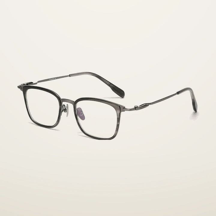 Gatenac Unisex Full Rim Big Square Titanium Acetate Photochromic Reading Glasses 280057 - C1 Photochromic