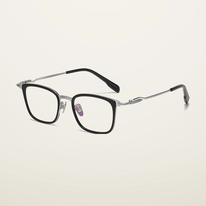 Gatenac Unisex Full Rim Big Square Titanium Acetate Photochromic Reading Glasses 280057 - C2 Photochromic
