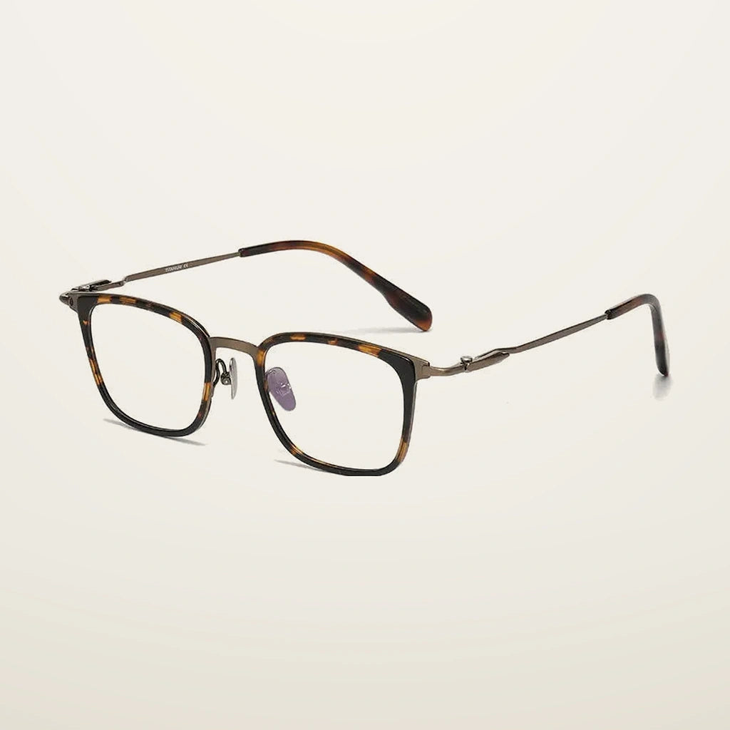 Gatenac Unisex Full Rim Big Square Titanium Acetate Photochromic Reading Glasses 280057 - C3 Photochromic